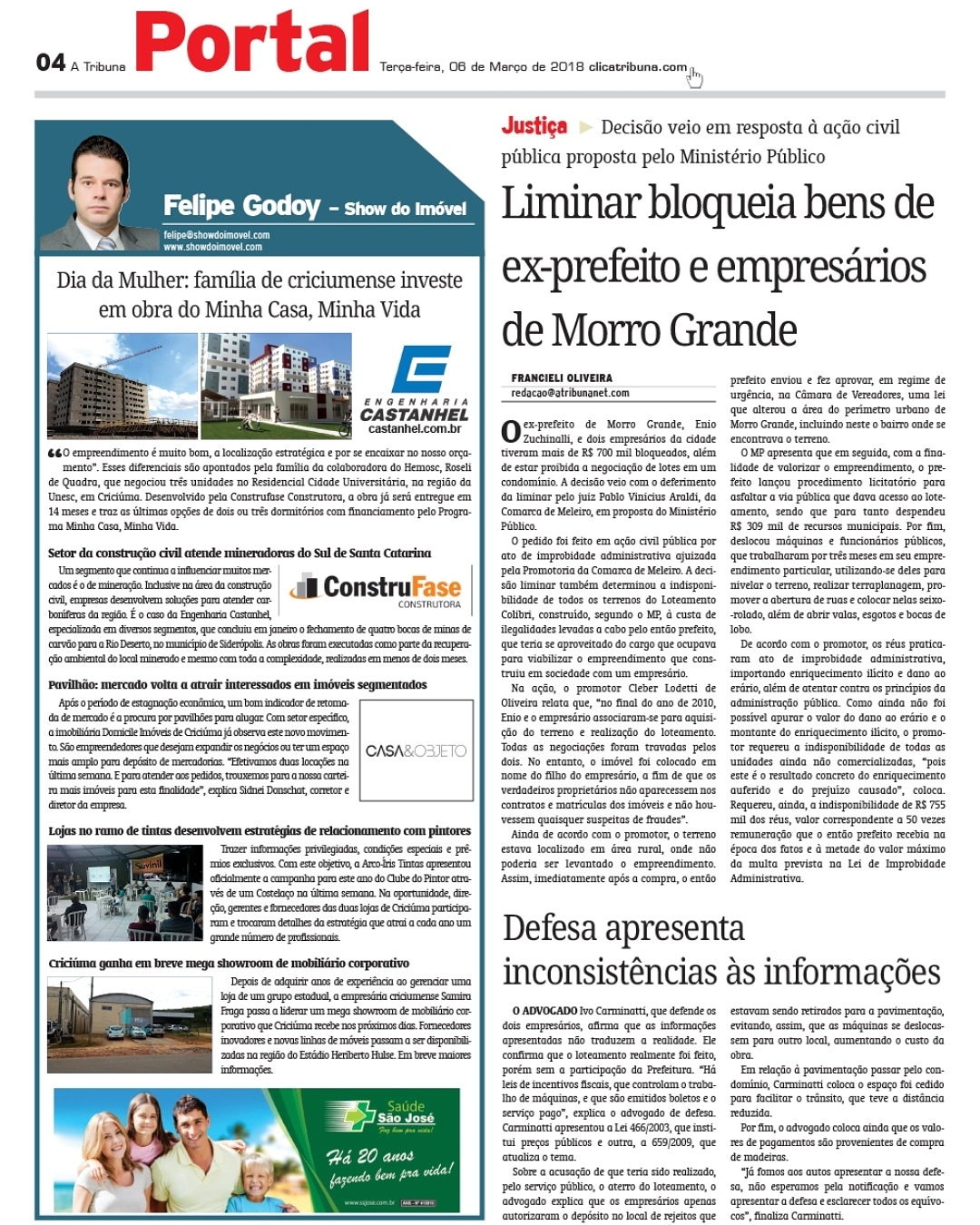 Coluna Jornal A Tribuna 06.03.2018