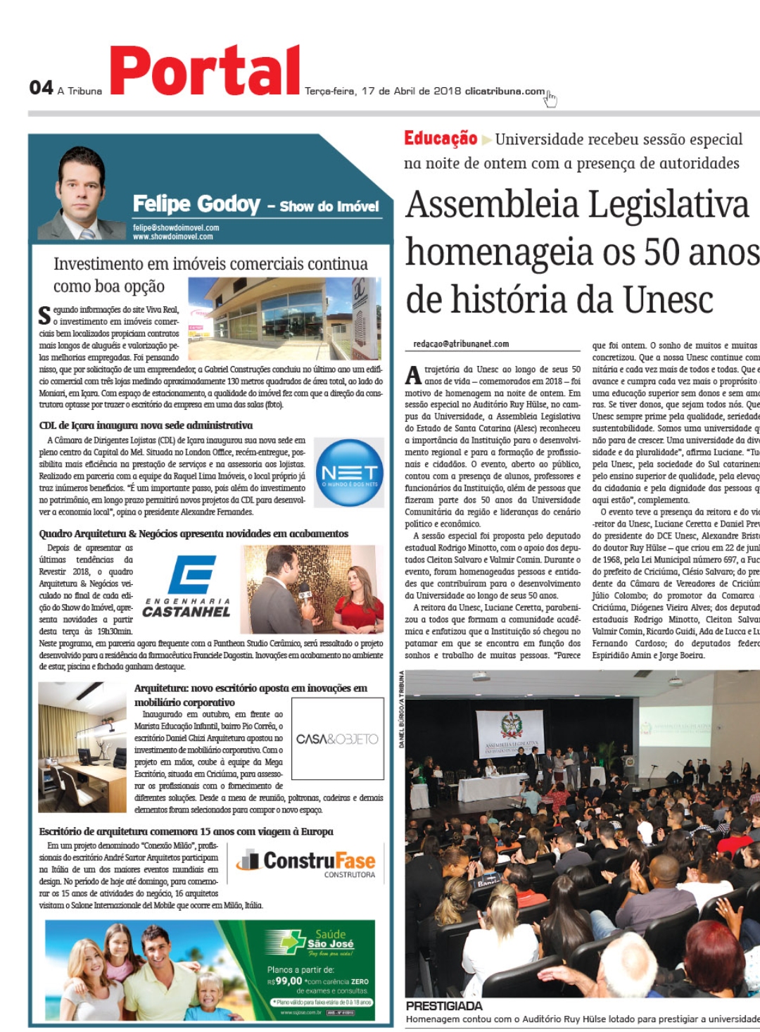 Coluna Jornal A Tribuna 17.04.2018