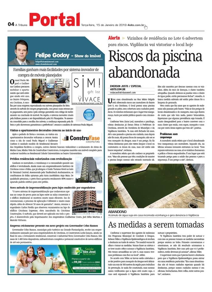 Coluna Jornal A Tribuna - 15.01.2019