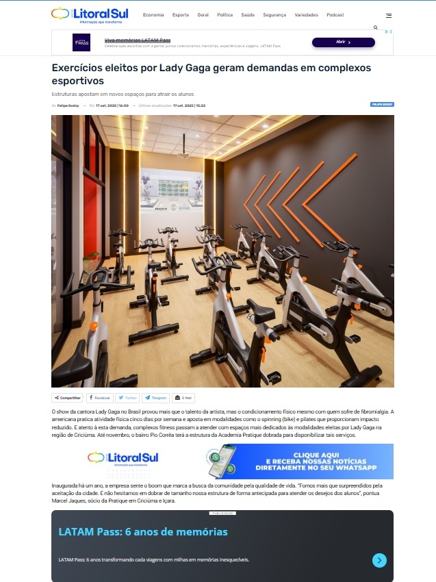 Coluna Felipe Godoy 18.09.2025 - Prática esportiva em academias