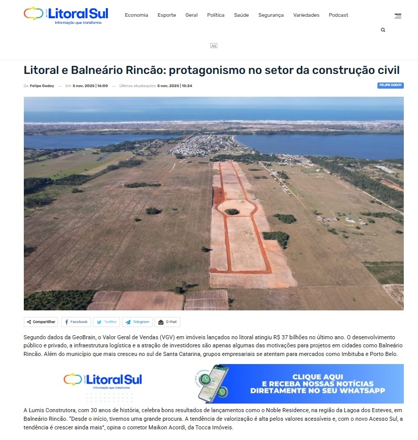 Coluna Felipe Godoy 05.11.2025 - Empreendimentos Balneário Rincão