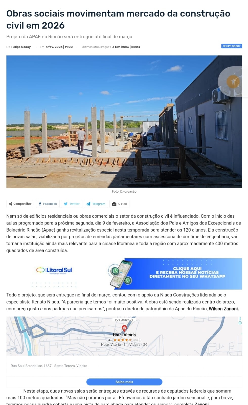 Coluna Felipe Godoy 04.02.2025 - Ampliação de Obras Sociais 